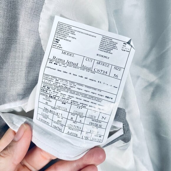 Suitsupply x Vitale Barberis Suit Mens 46R Gray Wool 2 Piece Blazer Pants 38x30 - Picture 9 of 16